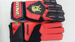 New BRINE KING MATCH 3X GOALIE KEEPER SOCCER GLOVES Mens 4 Red/Black