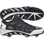New Under Armour Men's Spine Metal Baseball Cleats Black/White Size 11