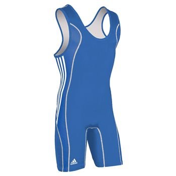 New Adidas T8 Wrestling Singlet Youth Medium Royal/White 0116
