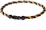 New Phiten Tornado Titanium Necklace 18 Inch Gold/Black TR0003B