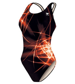 New TYR Nero Maxback Size 22 Black/Gold Swimsuit 80% Nylon / 20% Lycra