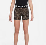 New Nike Pro Girls Dri-FIT 3" Shorts Black/Tan Large