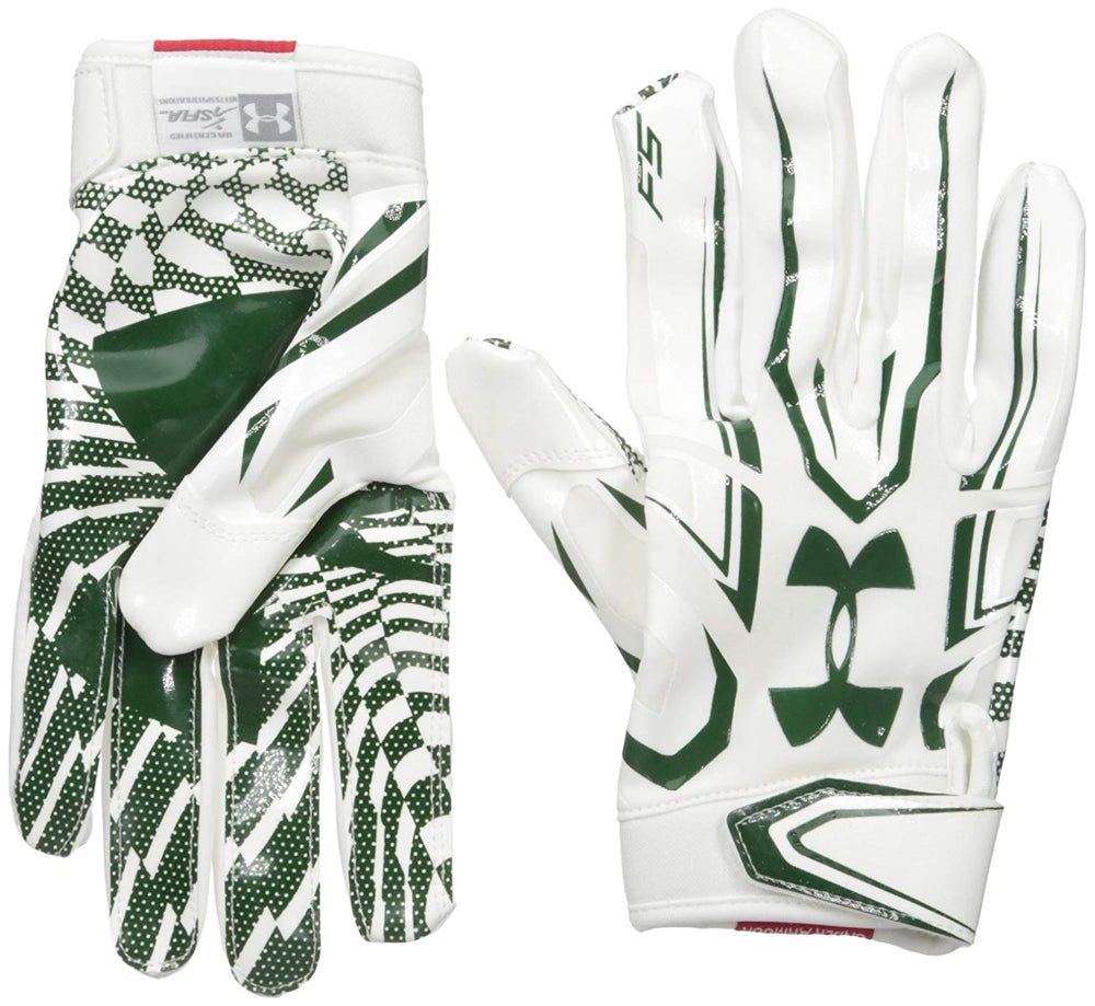 New Under Armour Men's F5 Football Gloves Medium White/Green