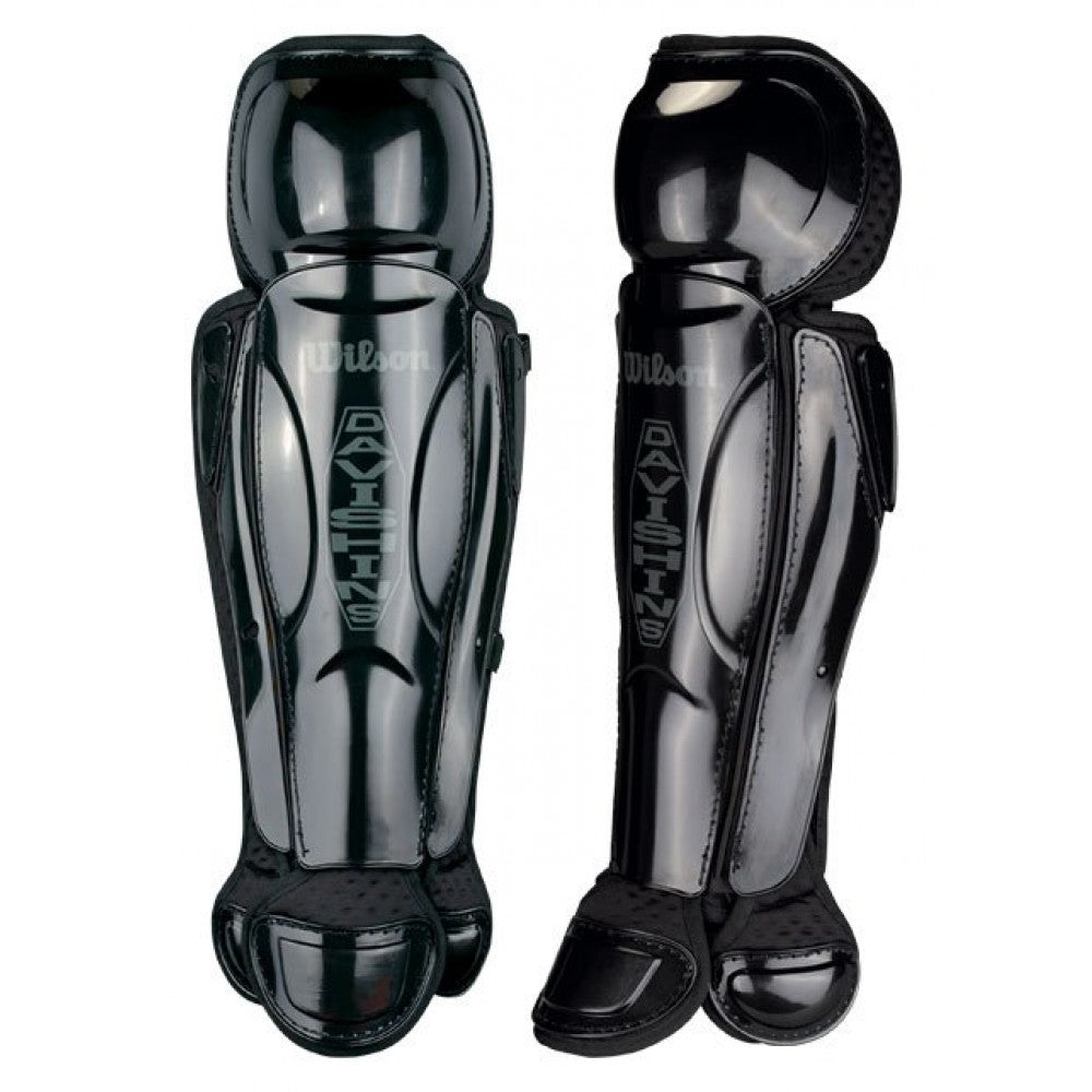 New Pair of Wilson Davishins Umpire Leg Guards 17.5" Black
