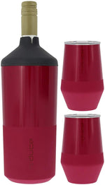 New Reduce Wine Cooler Set - Stainless Steel Wine Bottle Cooler Set Raspberry