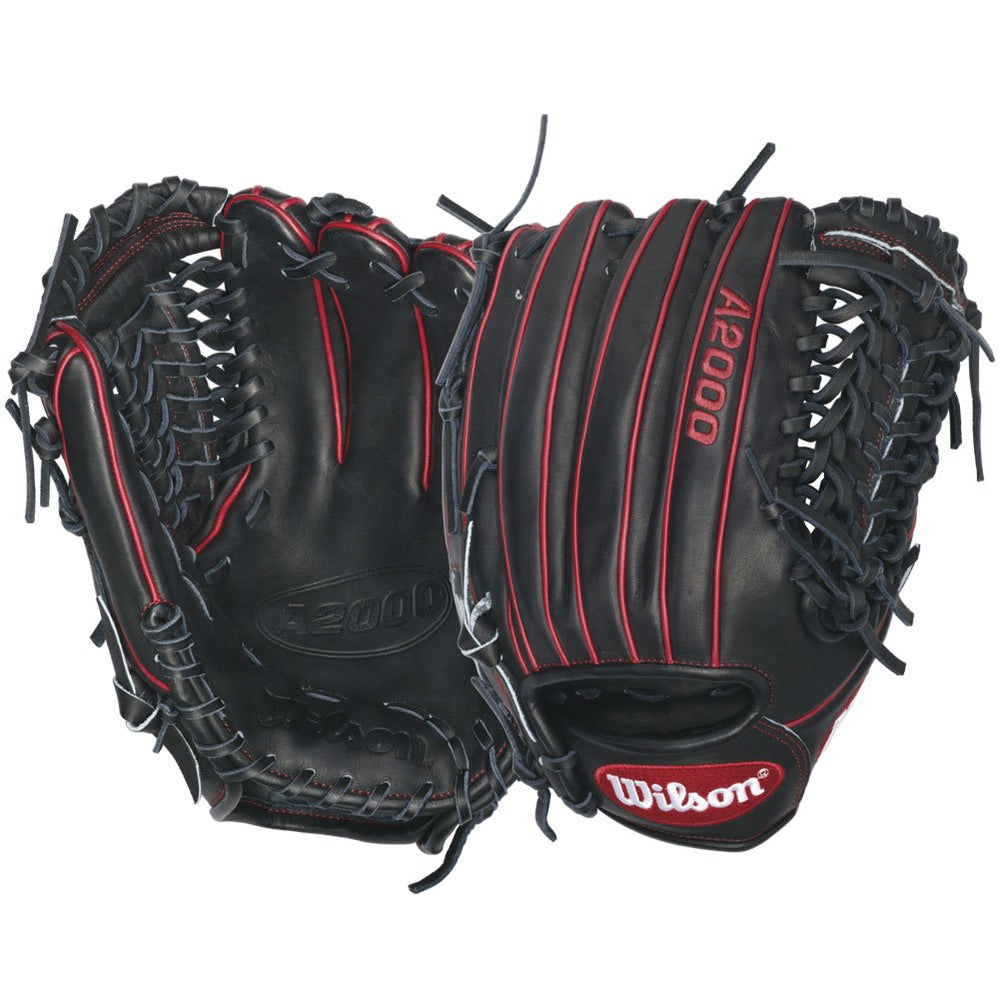 New Wilson A2000 GG47 12.25" Pitcher Glove Black/Red Baseball LHT LEFTY