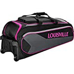 New Louisville Slugger Prime Rig Wheeled Bag Black/Pink 39" L x 14" W x 14" H